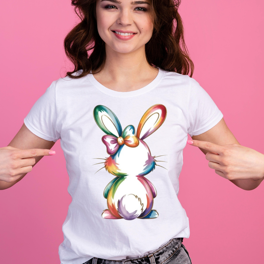 Colorful Easter Bunny Shirt | Cute Bunny Graphic Tee Kendra's Self-Made Originations