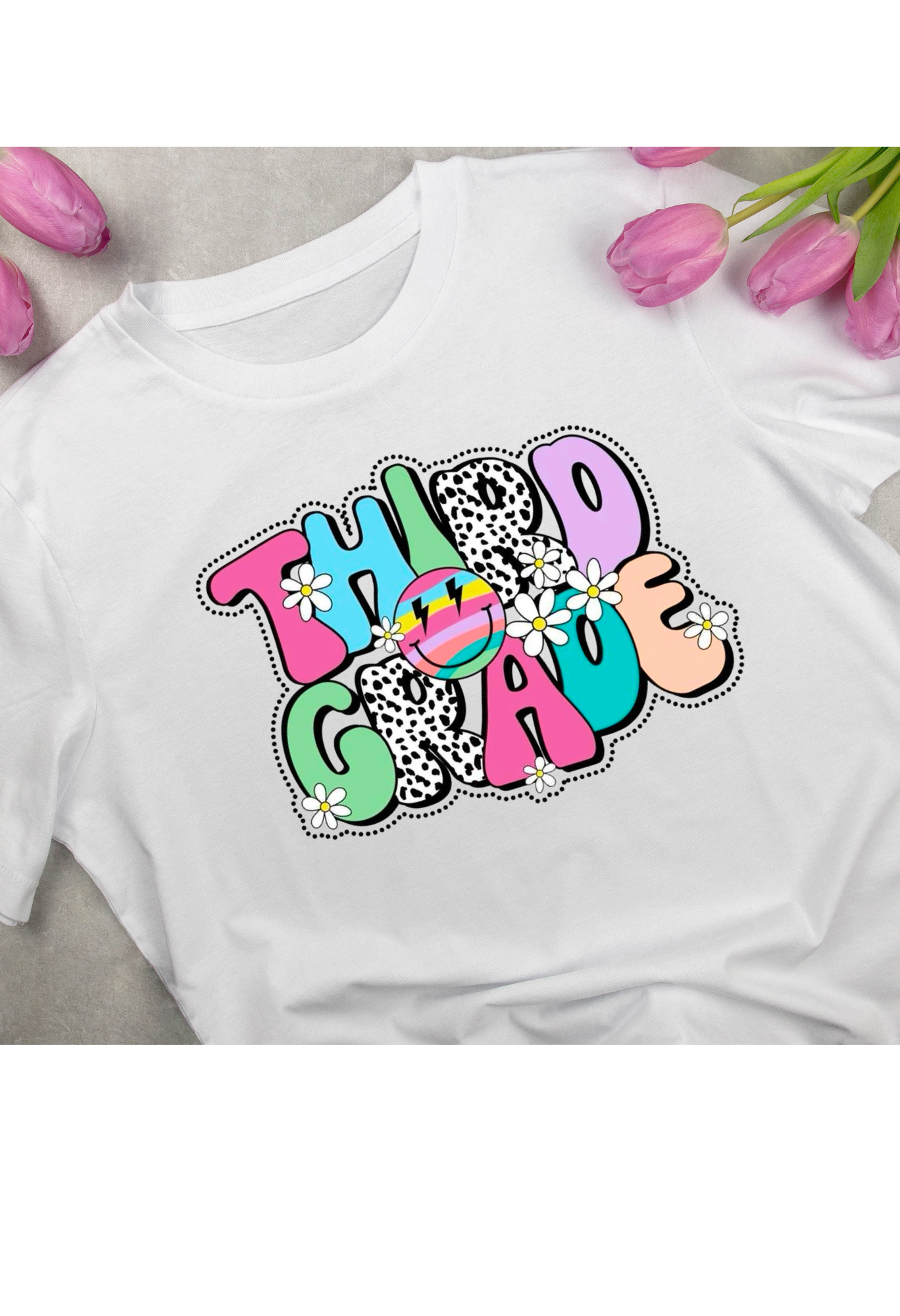 bright and playful “Third Grade” shirt! Kendra's Self-Made Originations