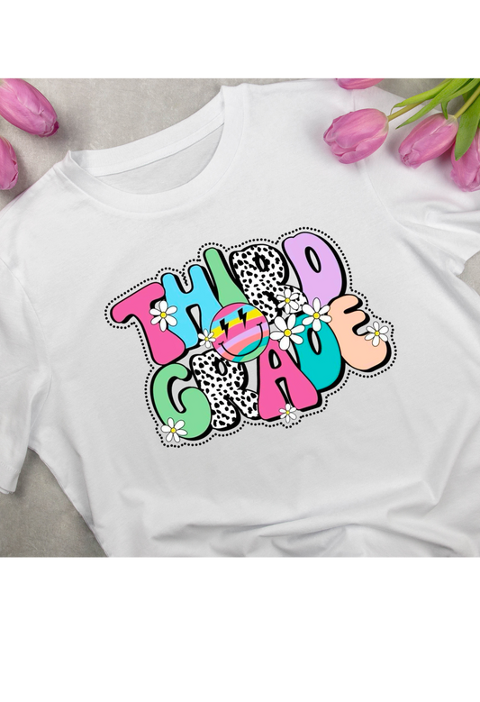 bright and playful “Third Grade” shirt! Kendra's Self-Made Originations