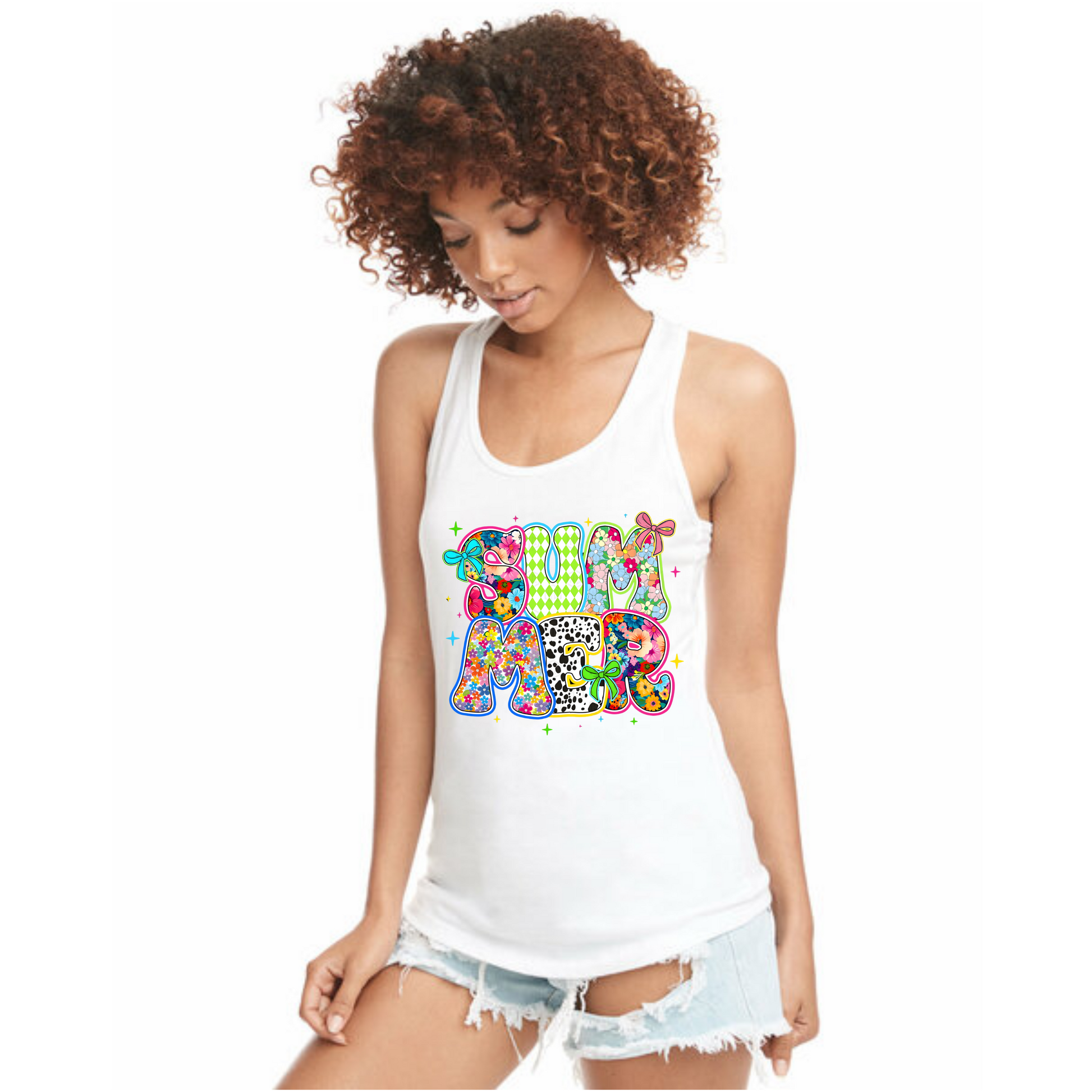 “Summer” graphic racerback tank top Kendra's Self-Made Originations
