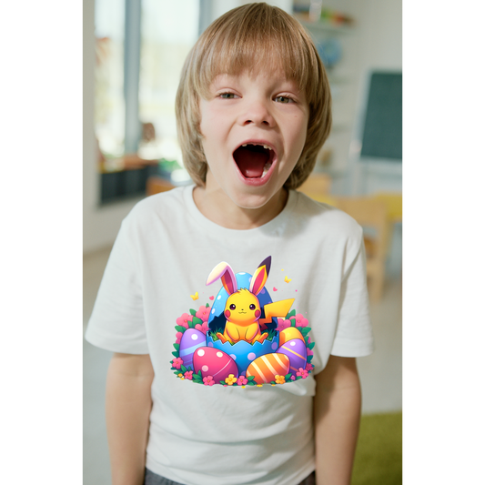 Easter Pikachu Shirt | Cute Easter Pokemon Tee | Bunny Ear Pikachu Easter Shirt | Kids Easter Graphic Tee | Easter Egg Hunt Shirt Kendra's Self-Made Originations