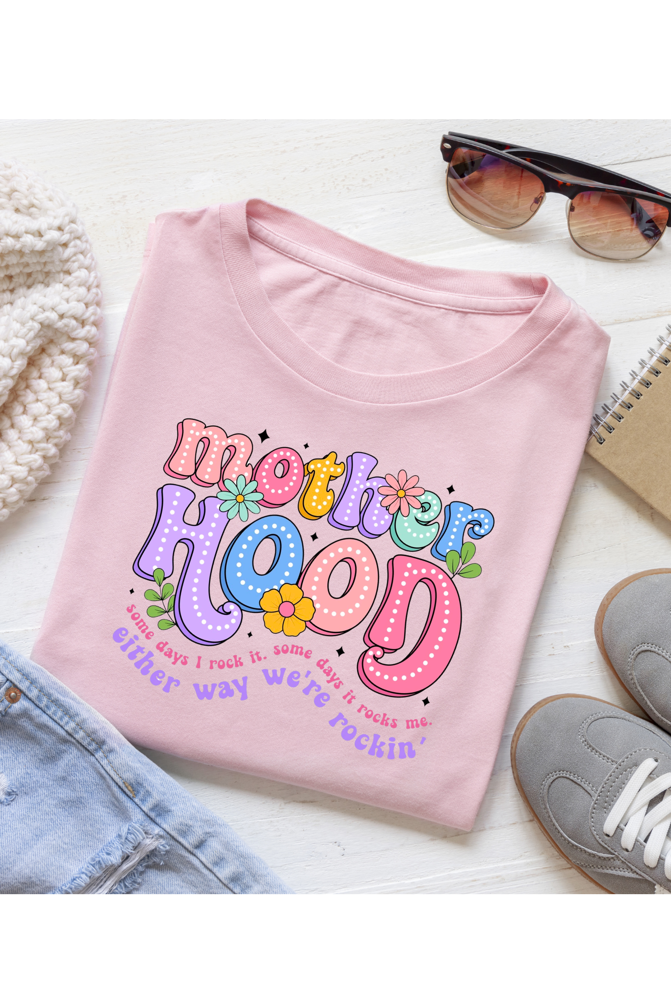 Motherhood Shirt | Funny Mom Life Tee | Cute Mom Graphic Shirt | Mom Humor Shirt | Real Life Mom Tee Kendra's Self-Made Originations