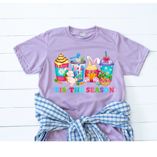 Tis’ The Season Easter Shirt | Cute Bunny Easter Drink Shirt | Funny Easter Bunny Tee | Spring Easter Graphic Shirt | Easter Coffee Lover Shirt Kendra's Self-Made Originations