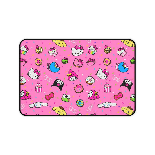 Pink Kawaii Desk Mat — Hello Kitty & Sanrio Characters Pattern Printify