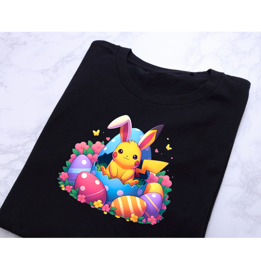 Easter Pikachu Shirt | Cute Easter Pokemon Tee | Bunny Ear Pikachu Easter Shirt | Kids Easter Graphic Tee | Easter Egg Hunt Shirt Kendra's Self-Made Originations