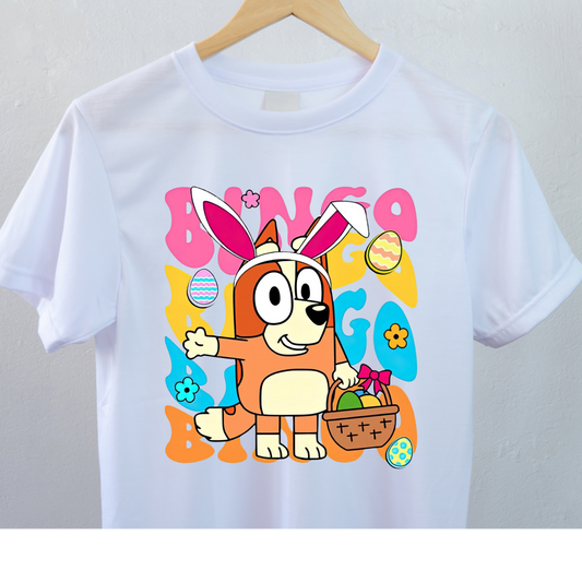 Bingo Easter Shirt | Bluey Inspired Easter Bunny Shirt | Kids Easter Egg Hunt Tee | Funny Bunny Bingo Shirt | Spring Kids Easter Outfit