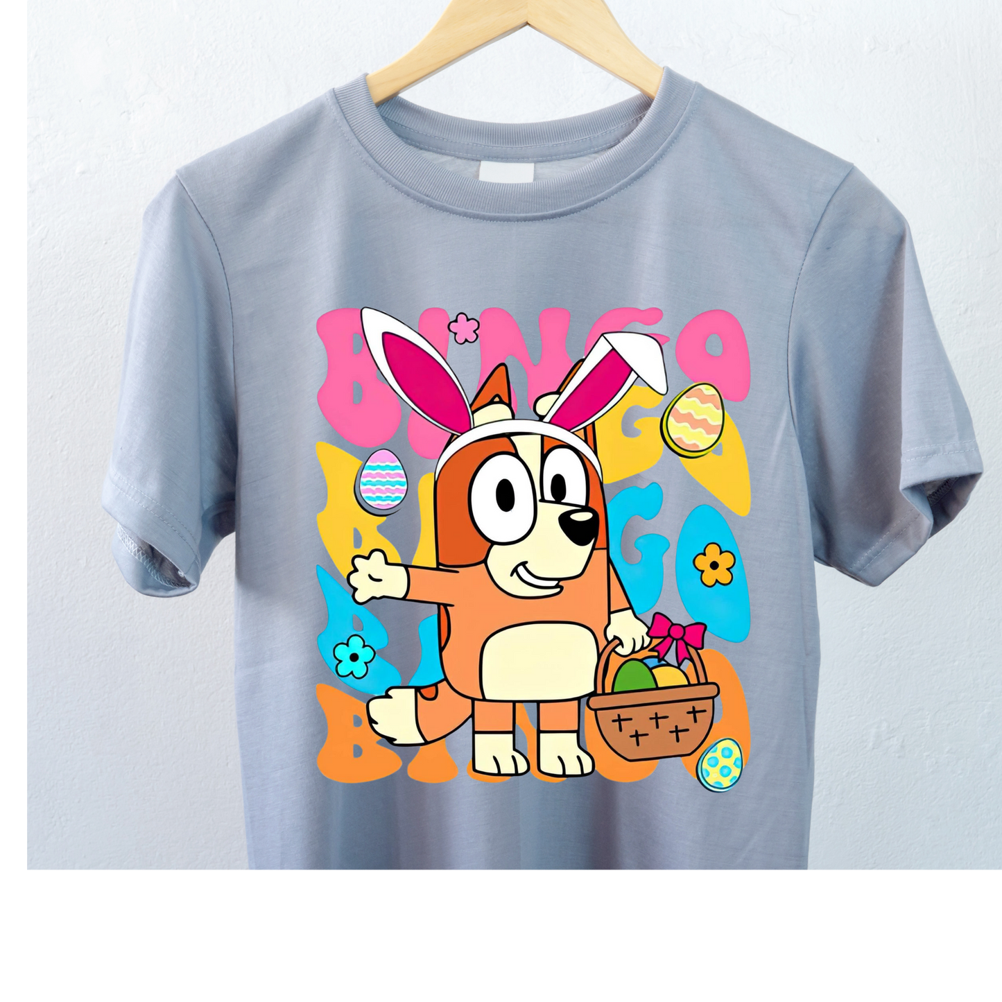 Bingo Easter Shirt | Bluey Inspired Easter Bunny Shirt | Kids Easter Egg Hunt Tee | Funny Bunny Bingo Shirt | Spring Kids Easter Outfit