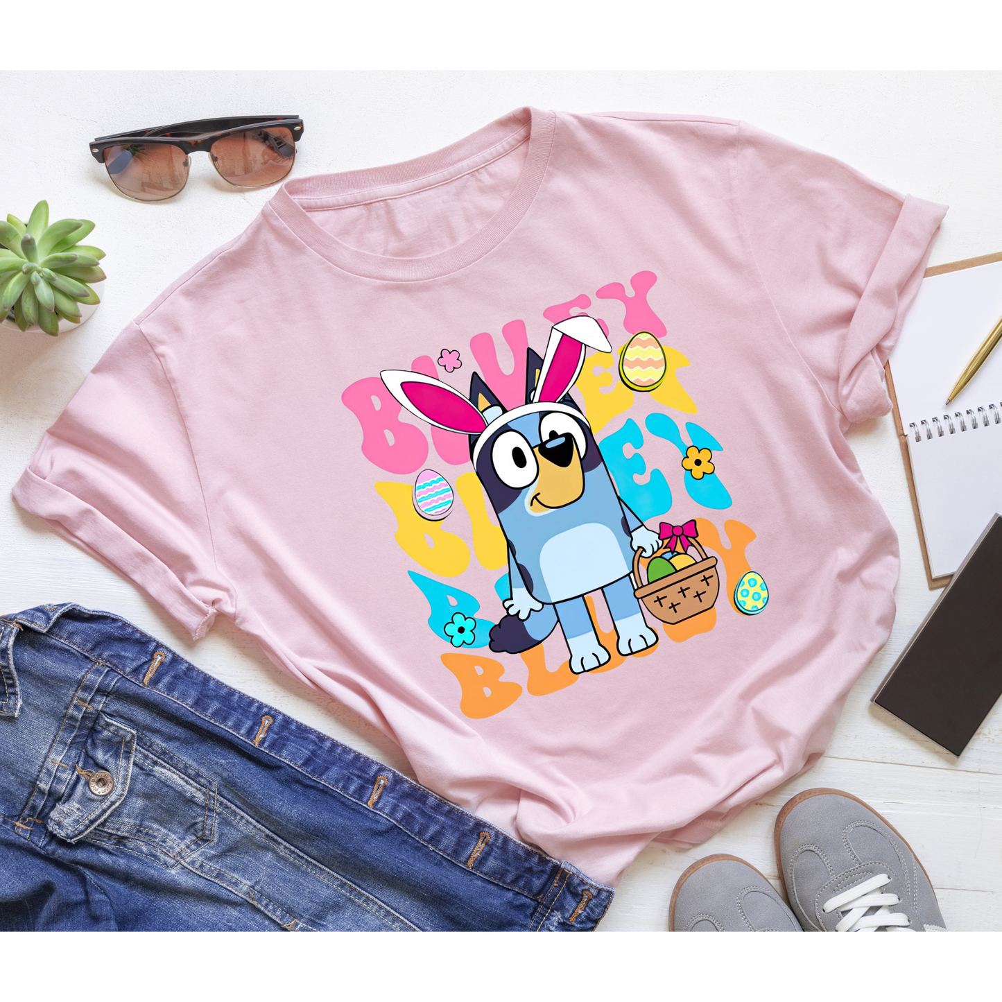 Bluey Easter Shirt | Bunny Ear Bluey Shirt | Kids Easter Egg Hunt Shirt | Cute Easter Puppy Tee | Spring Kids Easter Outfit Kendra's Self-Made Originations