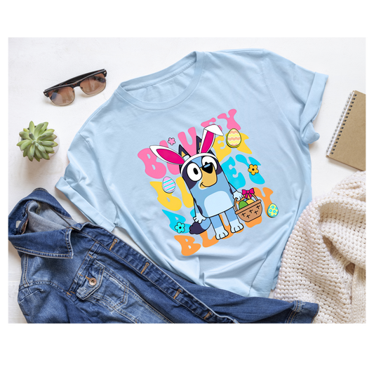 Bluey Easter Shirt | Bunny Ear Bluey Shirt | Kids Easter Egg Hunt Shirt | Cute Easter Puppy Tee | Spring Kids Easter Outfit