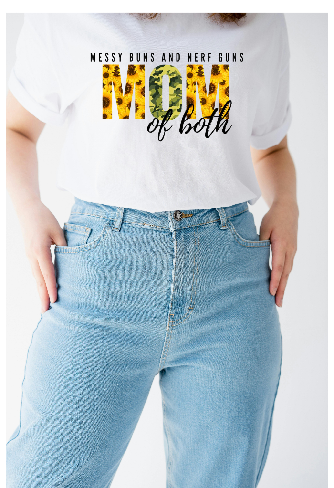 Messy Buns & Nerf Guns Shirt | Mom Life Graphic Tee | Funny Mom Shirt | Chaos Mom Tee | Boy Mom Shirt | Sunflower Camo Shirt Kendra's Self-Made Originations