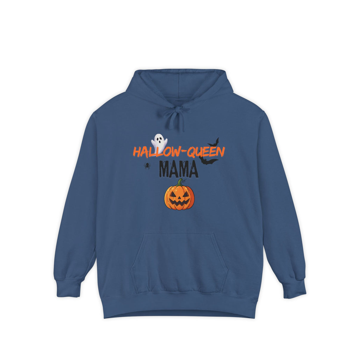 Hallow-Queen Mama Hoodie — Embroidered - Halloween Pumpkin Mom Sweatshirt Printify