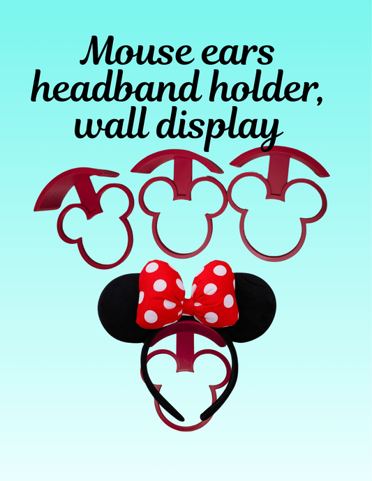 3D Printed Mouse Ear Headband Holder – Wall Display Organizer