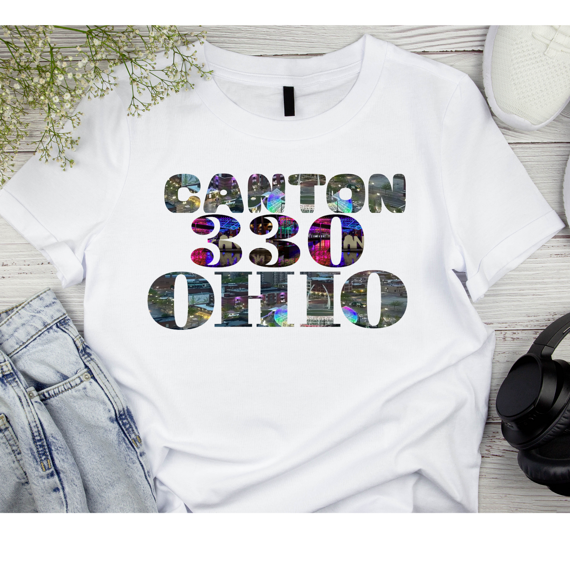 🤍🖤 Canton 330 Ohio T-Shirt 🖤🤍 Kendra's Self-Made Originations