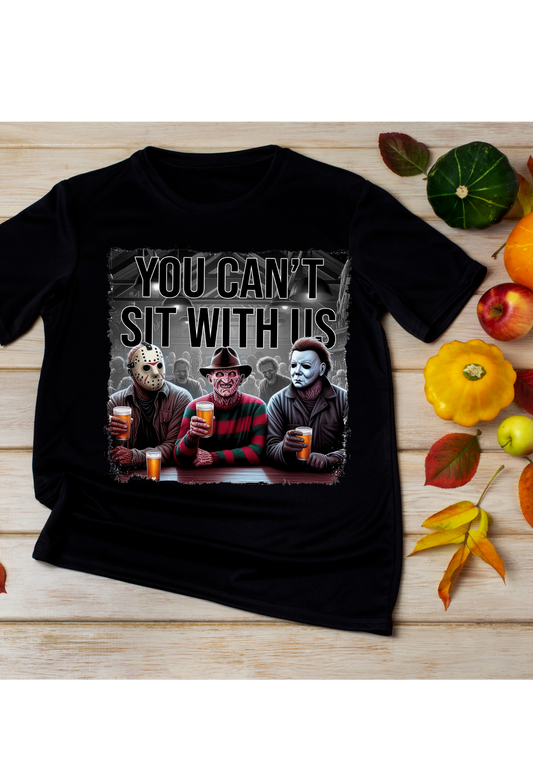 🎃 “You Can’t Sit With Us” Horror Characters Tee – Halloween Shirt Kendra's Self-Made Originations