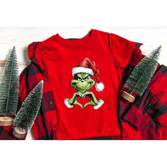 💚 Grinch Heart Hands Christmas Sweatshirt – Holiday Crewneck