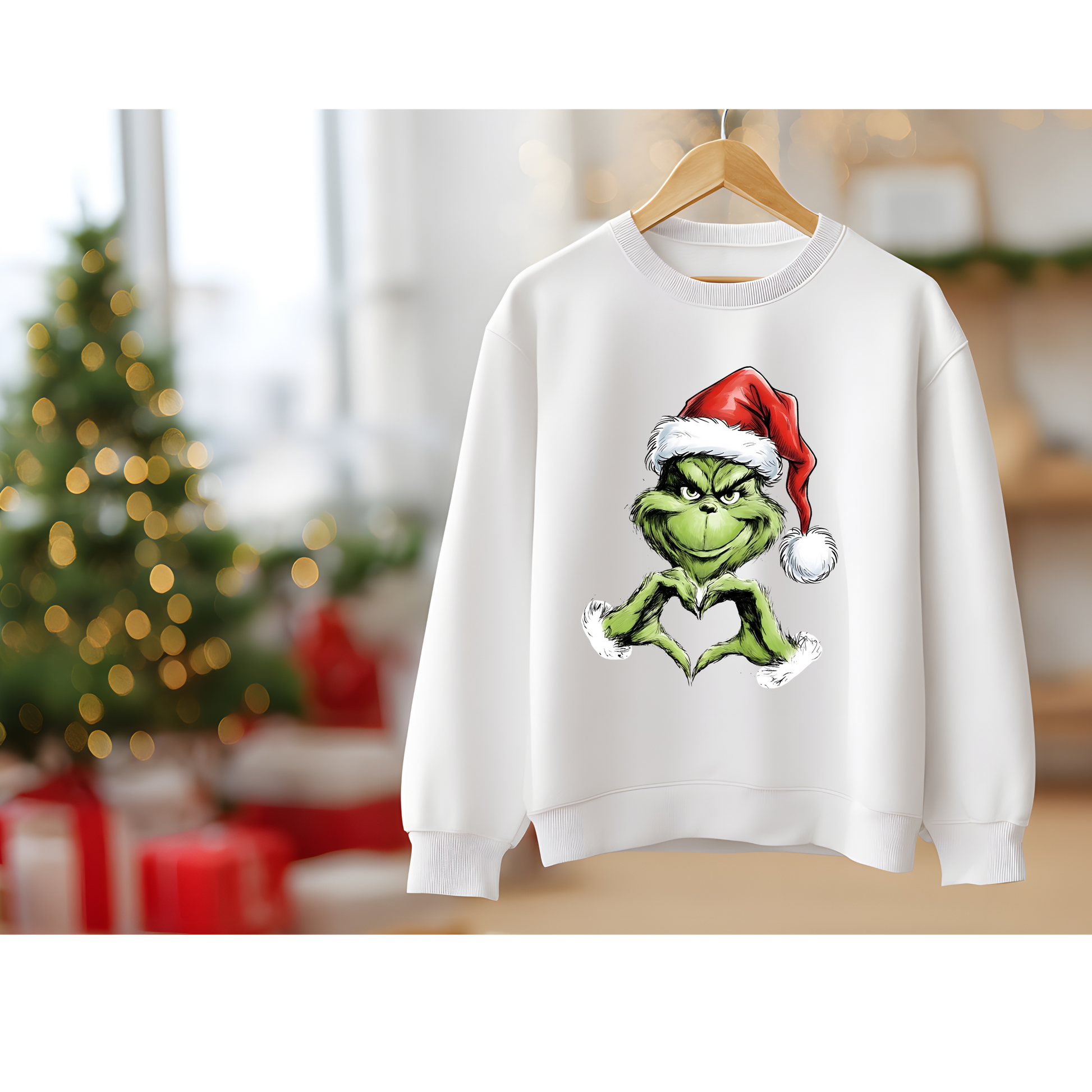 💚 Grinch Heart Hands Christmas Sweatshirt – Holiday Crewneck Kendra's Self-Made Originations