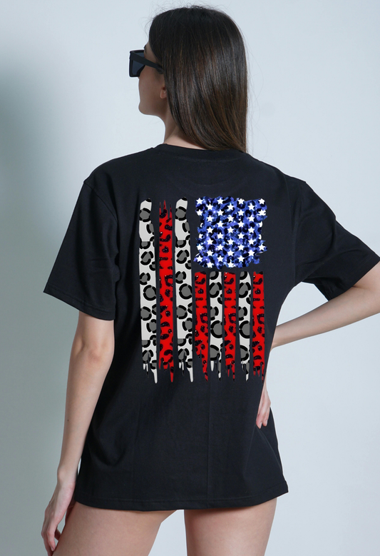 Leopard American Flag Shirt, Patriotic Shirt Kendra's Self-Made Originations