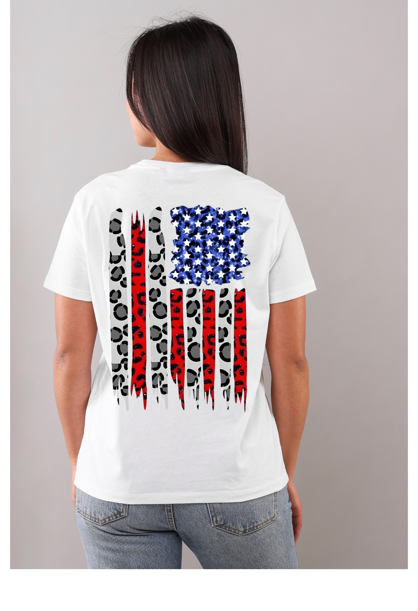 Leopard American Flag Shirt, Patriotic Shirt Kendra's Self-Made Originations