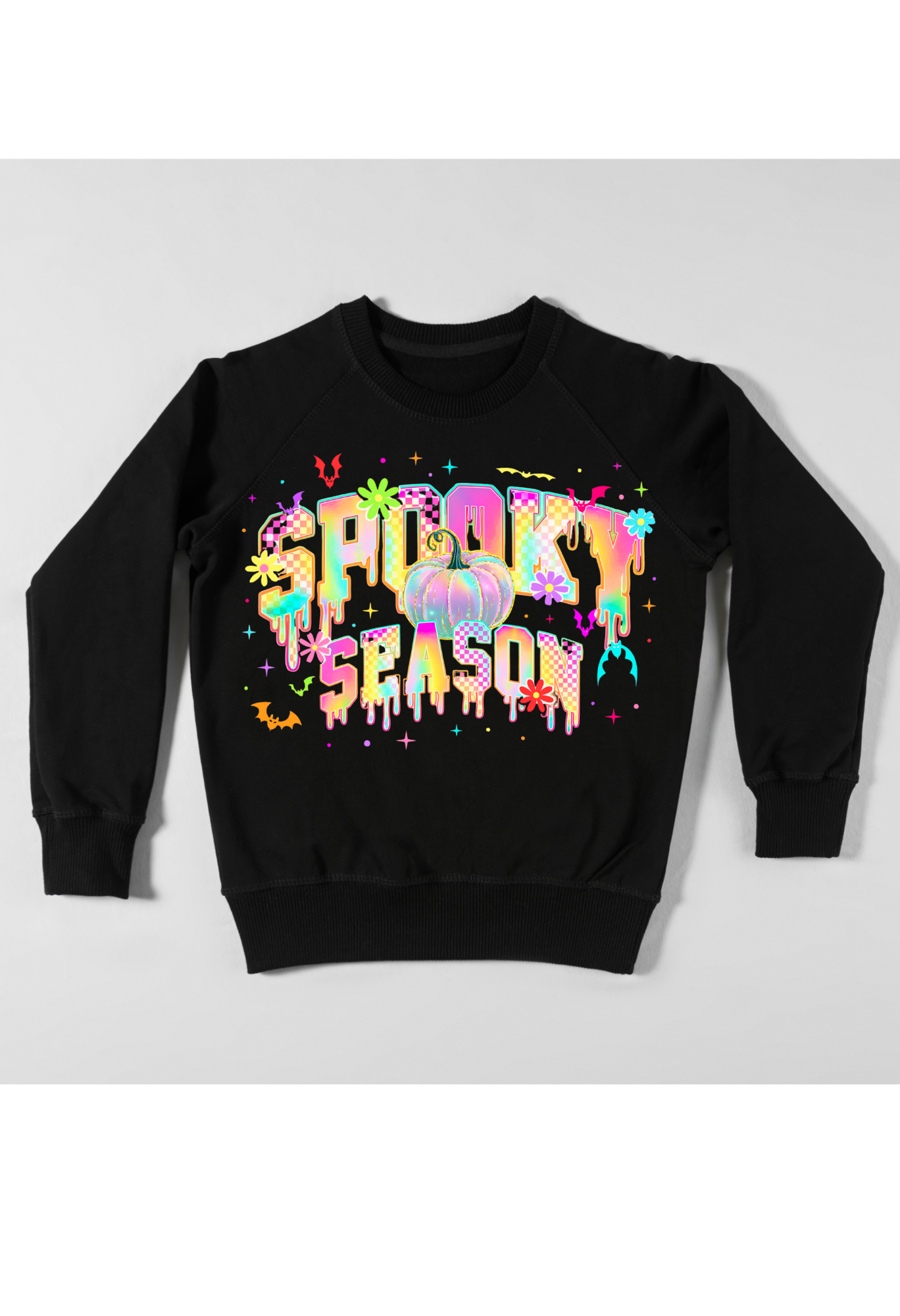 🕸️ Neon “Spooky Season” Sweatshirt | Drippy Pastel Halloween Aesthetic Kendra's Self-Made Originations