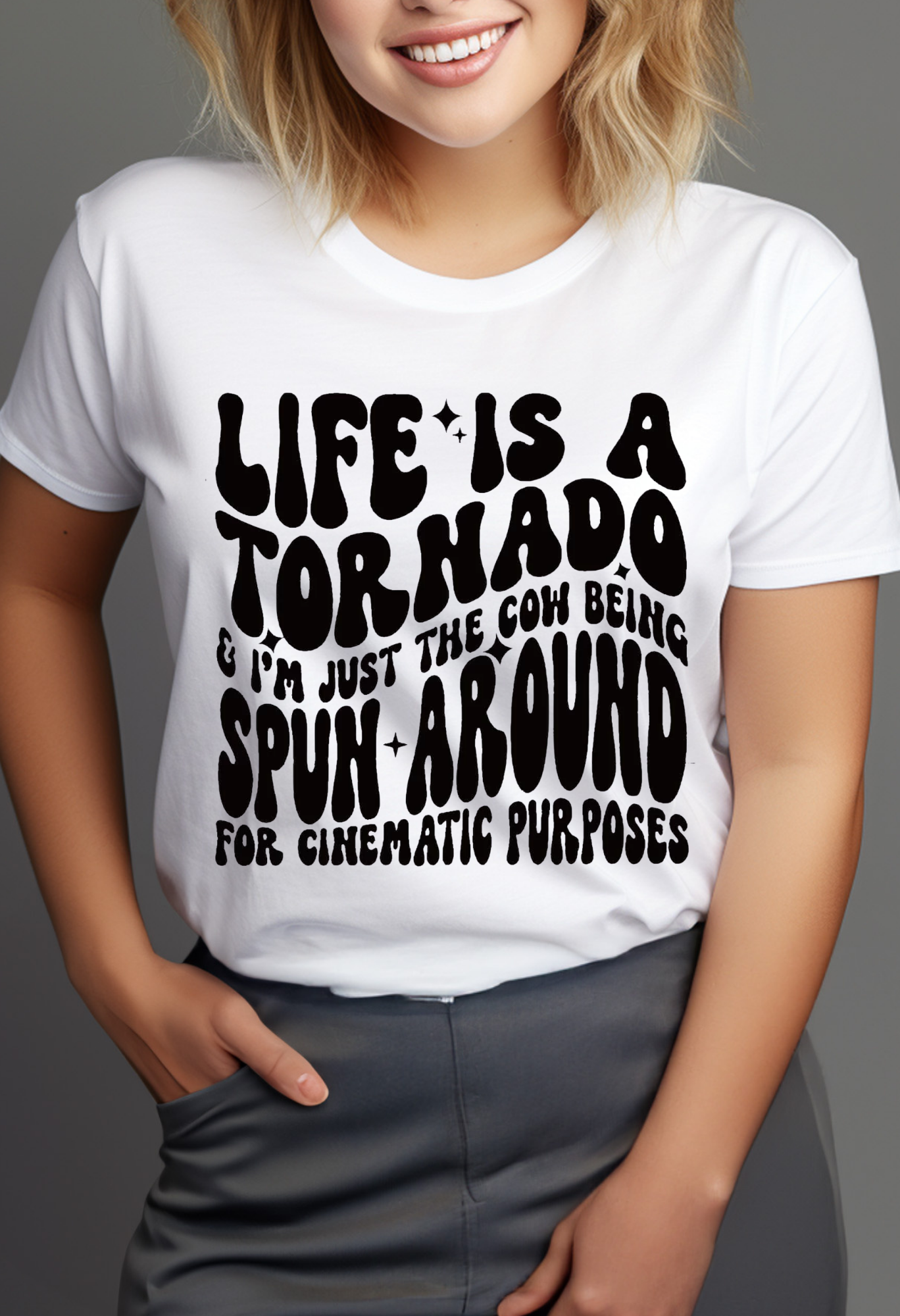 Funny Sarcastic Shirt | Life Is A Tornado Tee | Dark Humor Graphic Tee | Relatable Funny Shirt | Aesthetic Quote Shirt Kendra's Self-Made Originations