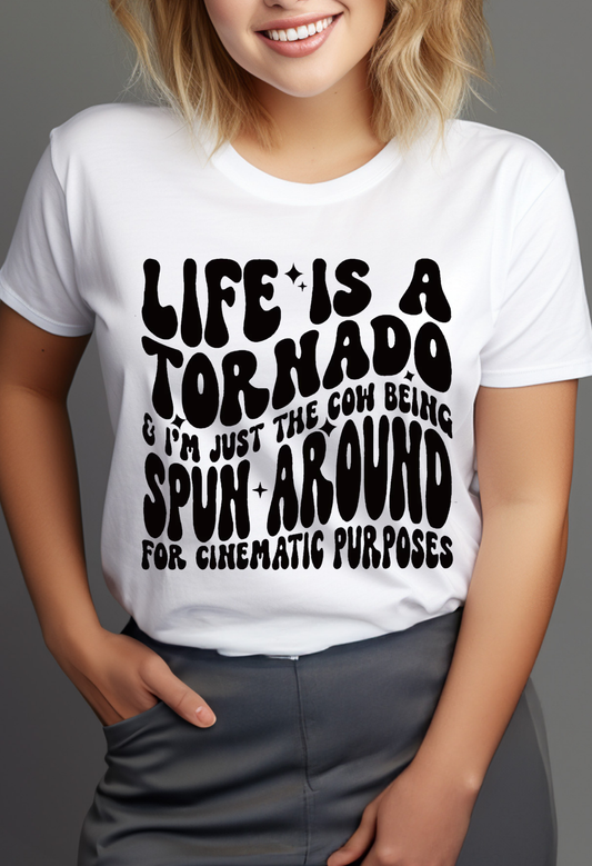 Funny Sarcastic Shirt | Life Is A Tornado Tee | Dark Humor Graphic Tee | Relatable Funny Shirt | Aesthetic Quote Shirt Kendra's Self-Made Originations