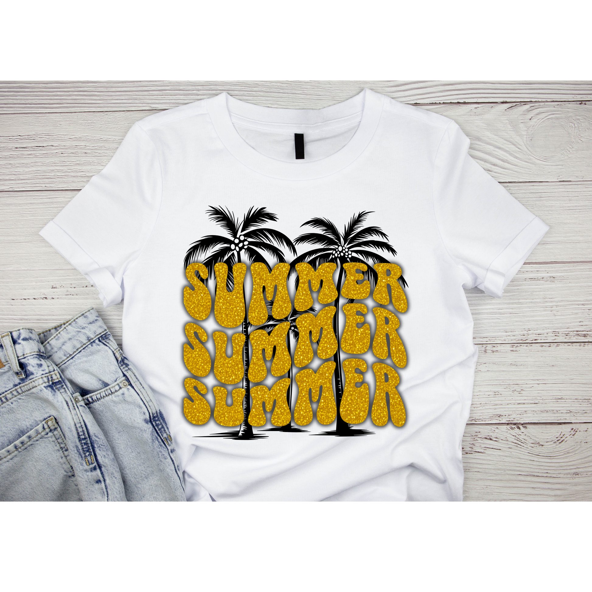 Retro Summer Summer Summer Palm Tree Graphic Tee Kendra's Self-Made Originations