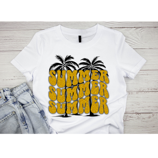 Retro Summer Summer Summer Palm Tree Graphic Tee Kendra's Self-Made Originations
