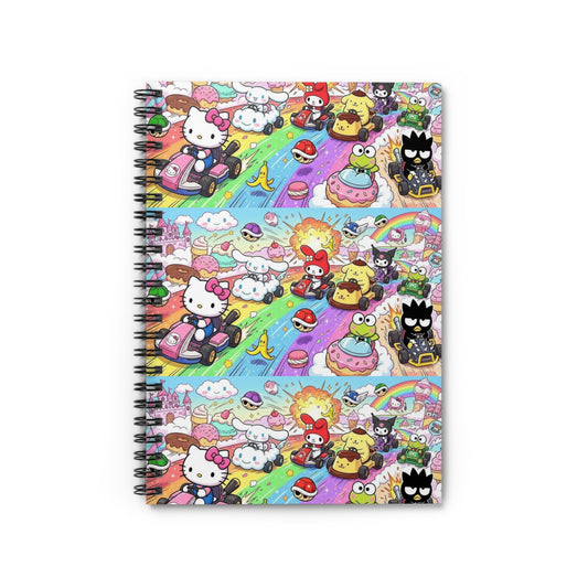 Kawaii Character Rainbow Spiral Notebook – Cute Hello Kitty & Friends Ruled Journal Printify