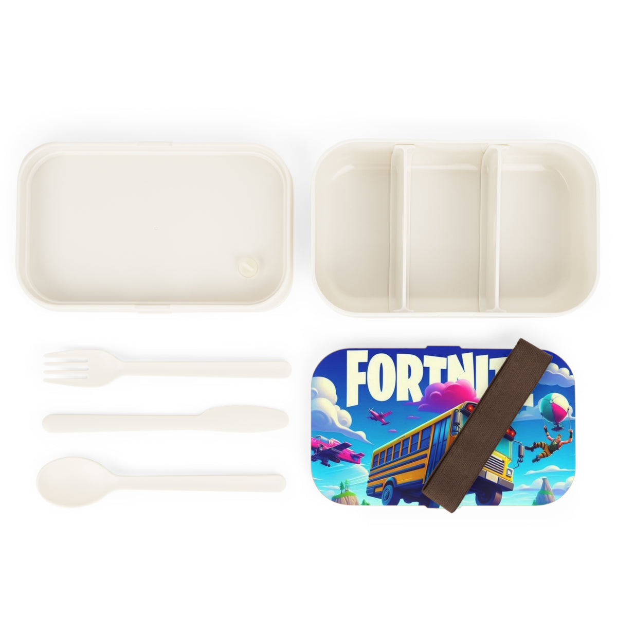 Fortnite Battle Bus Bento Lunch Box — Kids Gamer Lunchbox with Bold Game Artwork Printify