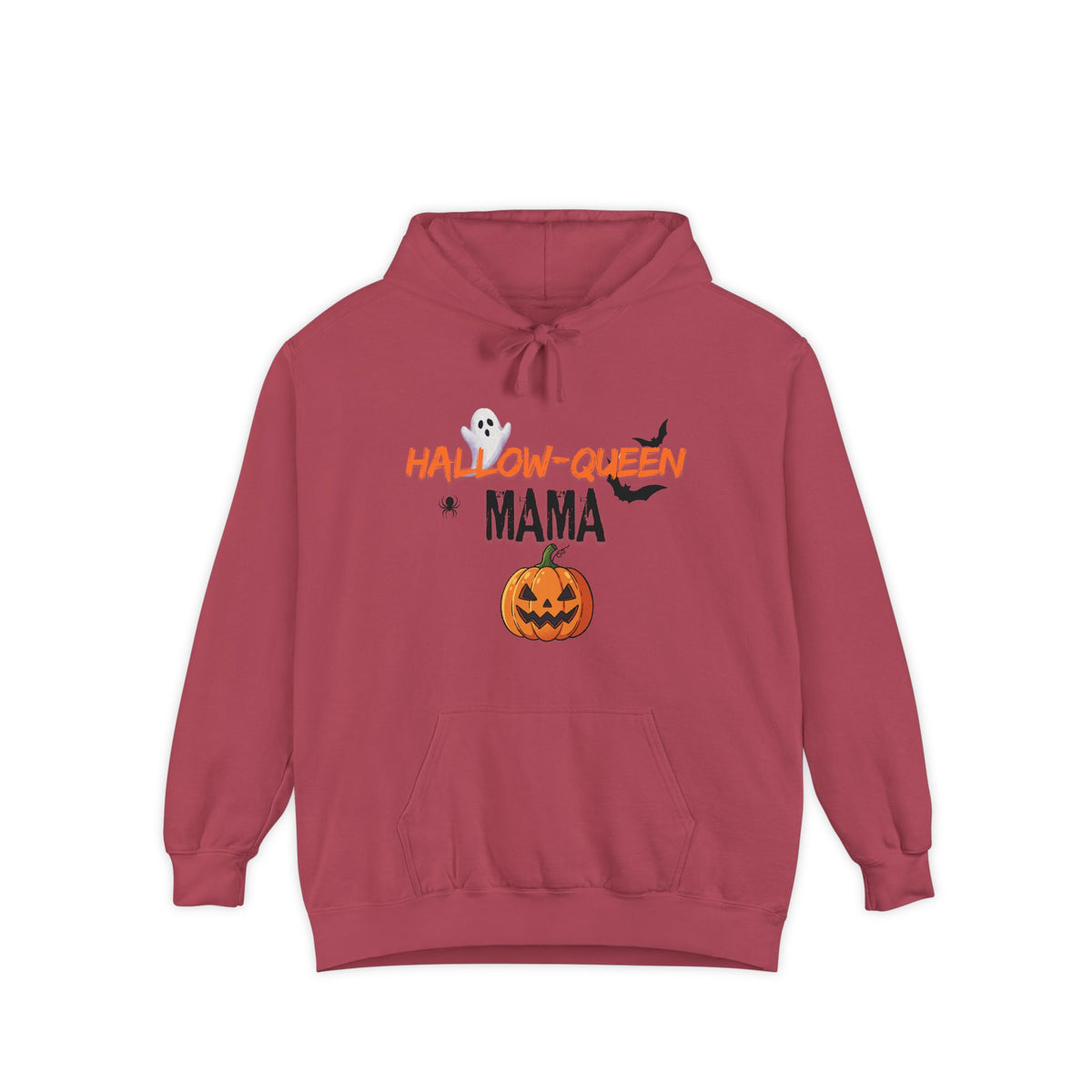 Hallow-Queen Mama Hoodie — Embroidered - Halloween Pumpkin Mom Sweatshirt Printify