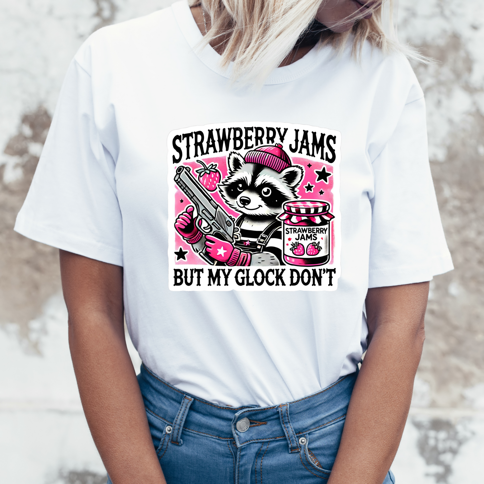 🍓 Strawberry Jams But My Glock Don’t Graphic Tee Kendra's Self-Made Originations