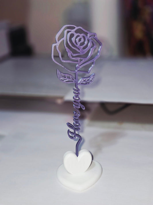 Custom 3D Printed Rose – Personalized Name & Color Options Kendra's Self-Made Originations