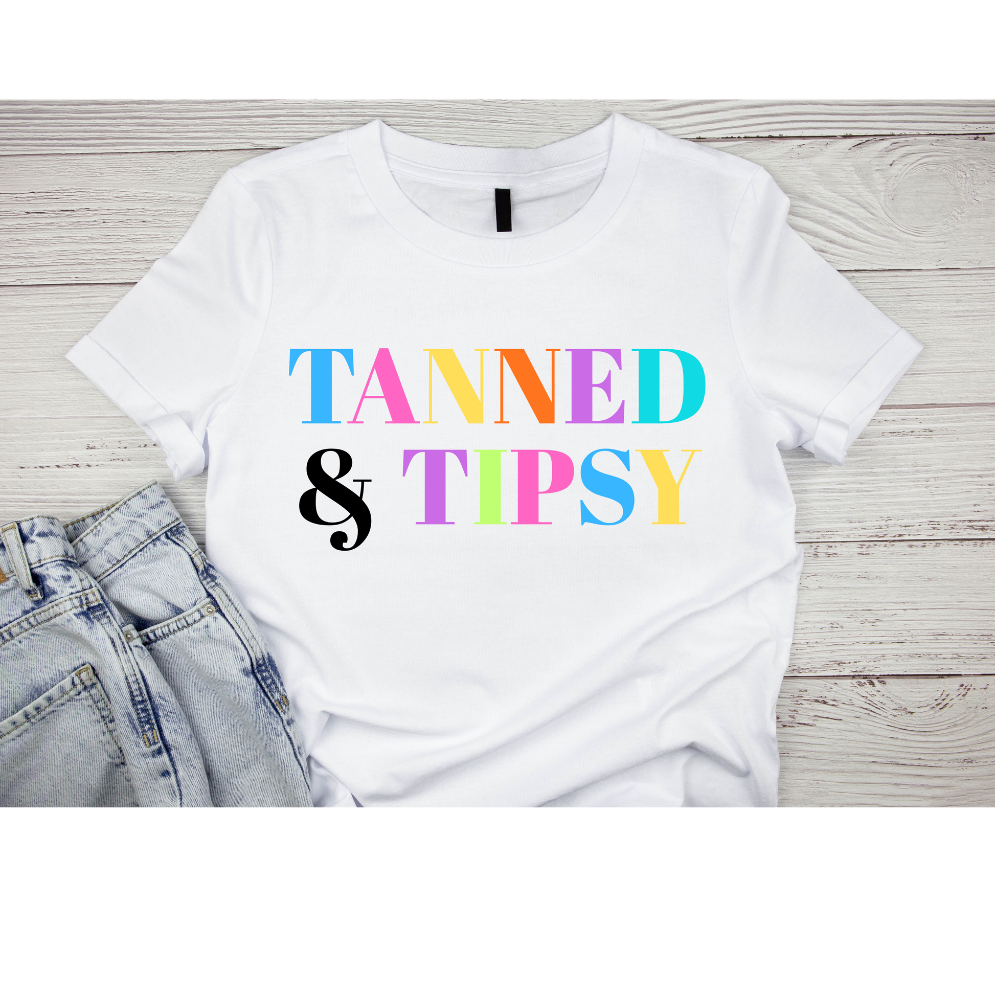 Tanned & Tipsy Summer Vacation Graphic Tee Kendra's Self-Made Originations