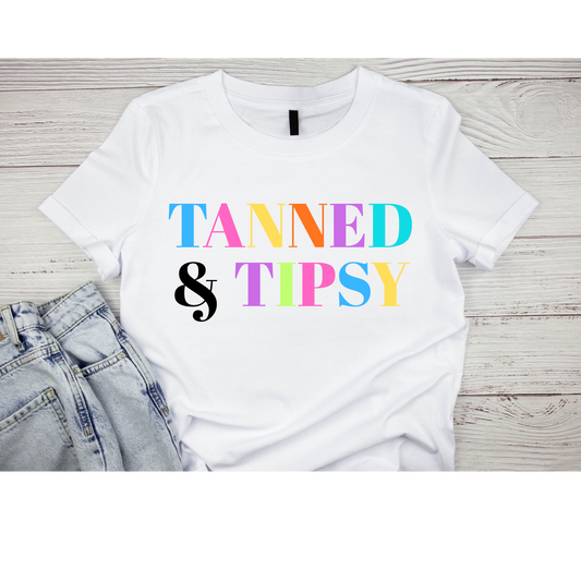 Tanned & Tipsy Summer Vacation Graphic Tee Kendra's Self-Made Originations