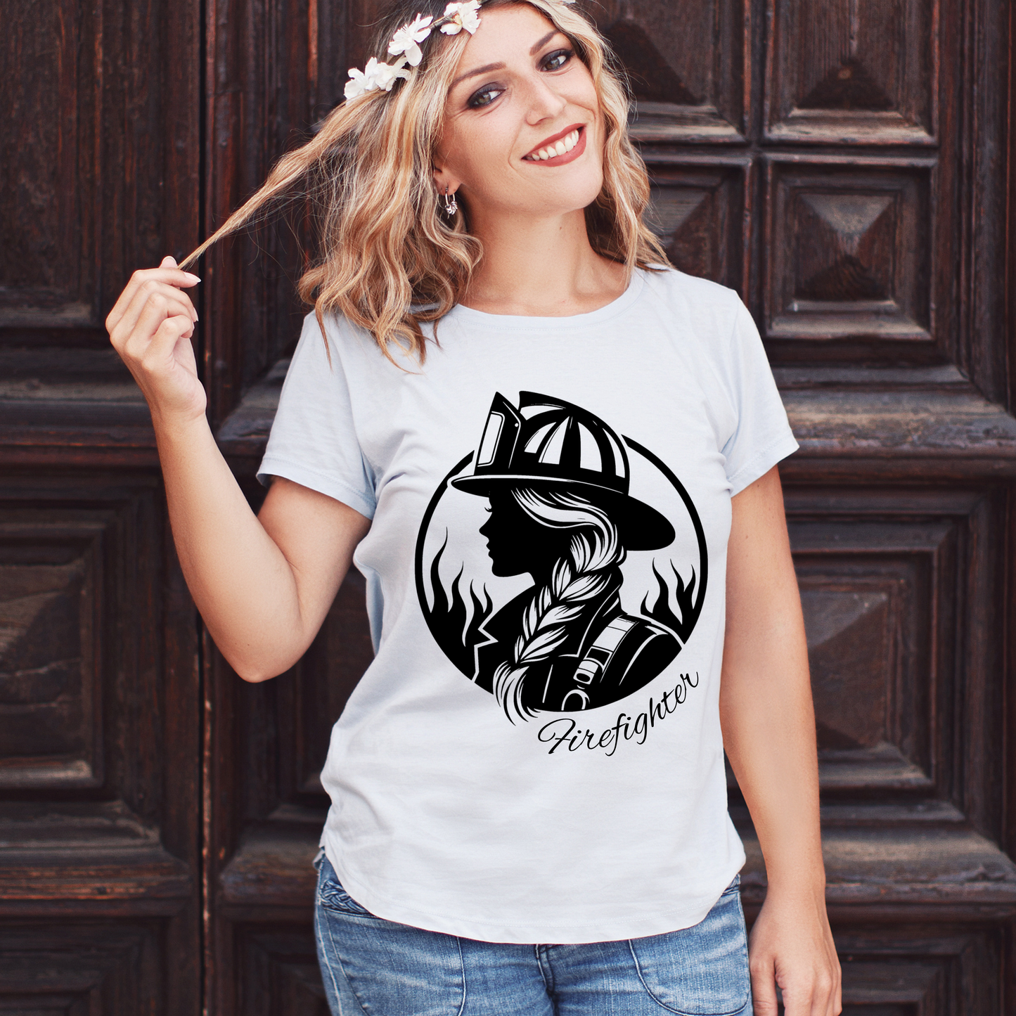 👩‍🚒 Women Firefighter Silhouette Tee – Heroes Collection Kendra's Self-Made Originations