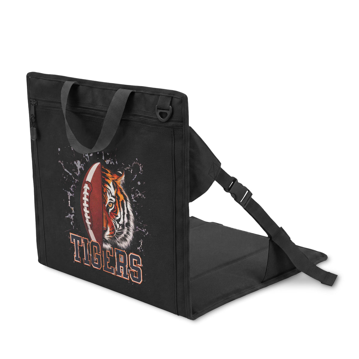 Tigers Football Stadium Seat — Padded Portable Bleacher Chair with Back Support Printify