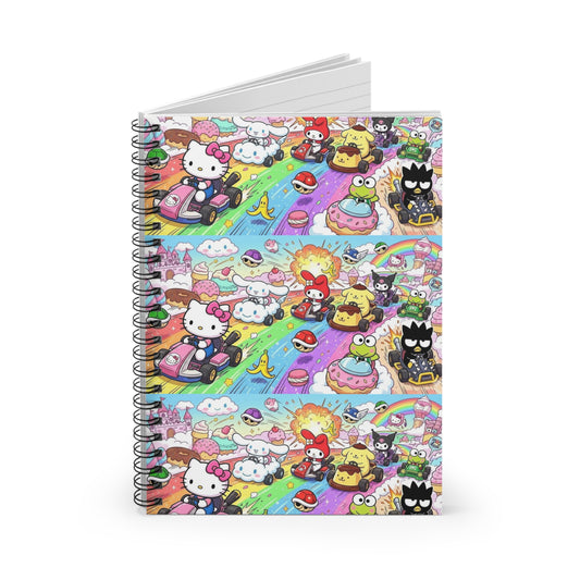 Kawaii Character Rainbow Spiral Notebook – Cute Hello Kitty & Friends Ruled Journal Printify