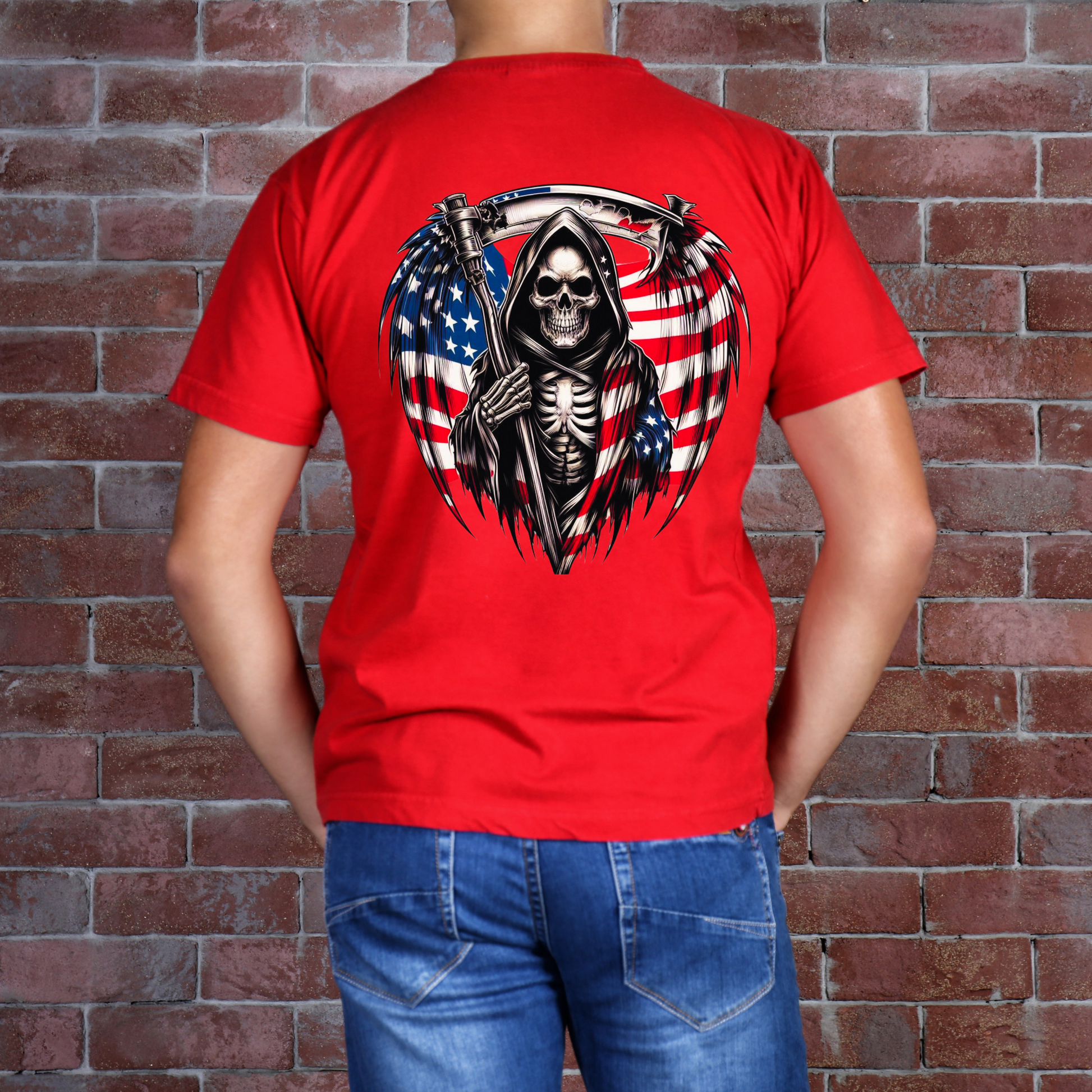 U.S American Grim Reaper T-Shirt 💀 Kendra's Self-Made Originations