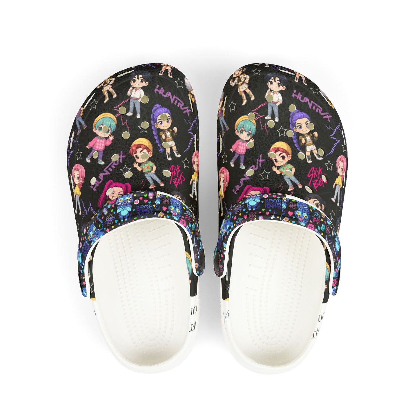 Kids Character Pattern EVA Foam Clogs — Colorful Cartoon Kids Slip-On Shoes Printify