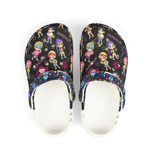 Kids Character Pattern EVA Foam Clogs — Colorful Cartoon Kids Slip-On Shoes Printify