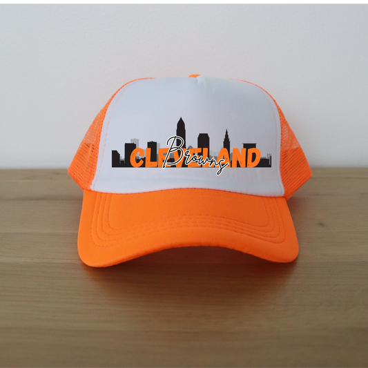 🏈 Cleveland Browns Skyline Trucker Hat Kendra's Self-Made Originations