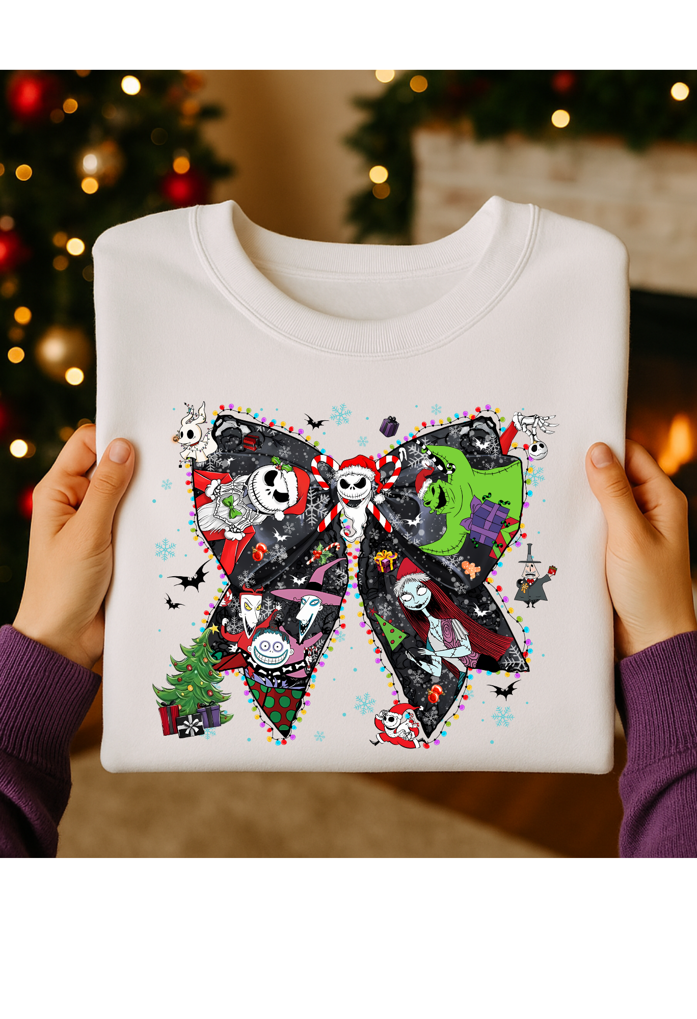 🎀 Nightmare Before Christmas Bow Sweatshirt Kendra's Self-Made Originations