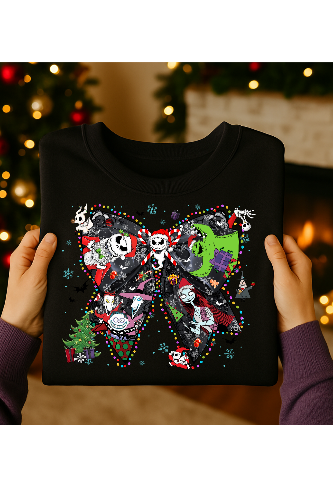 🎀 Nightmare Before Christmas Bow Sweatshirt Kendra's Self-Made Originations