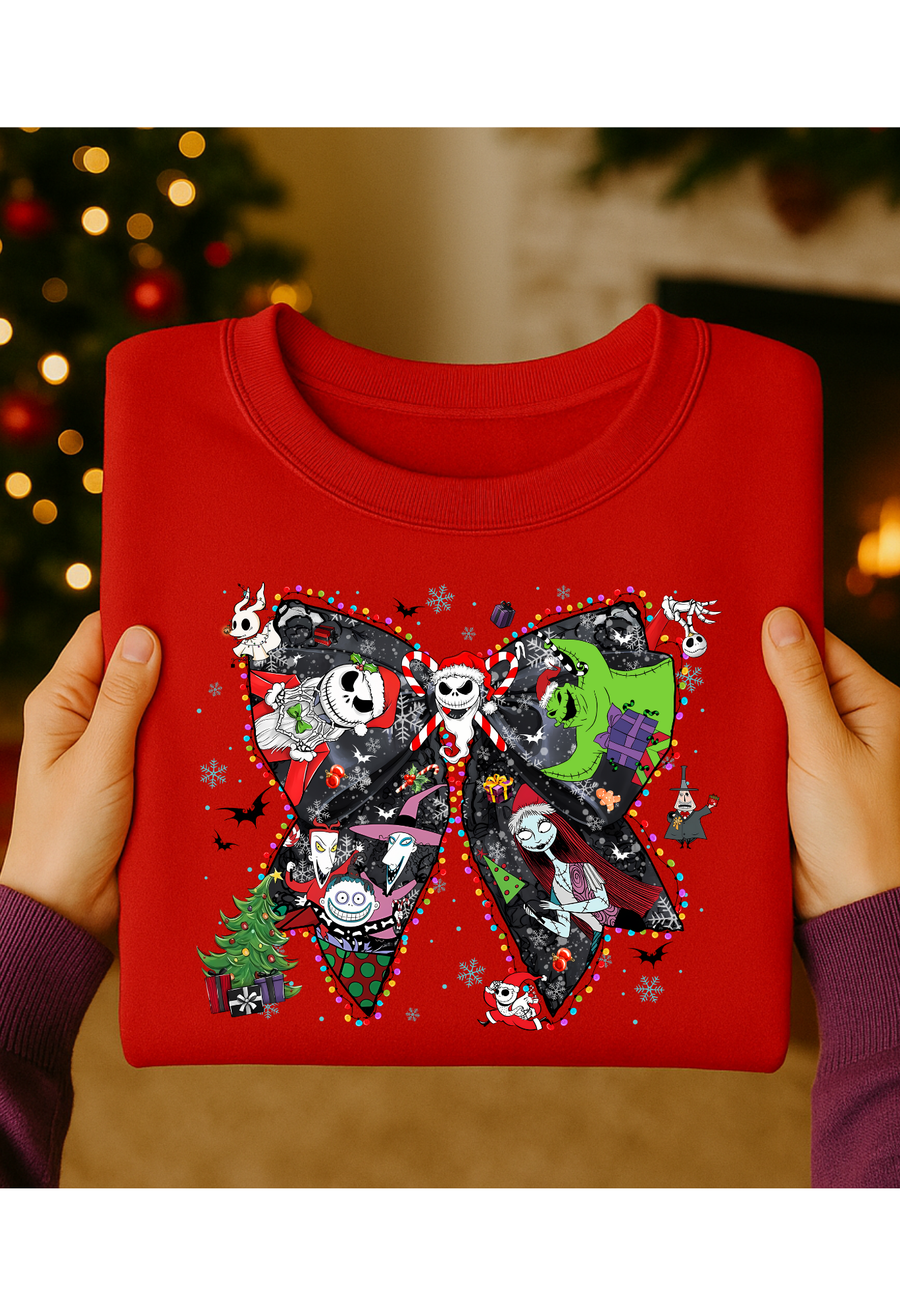 🎀 Nightmare Before Christmas Bow Sweatshirt Kendra's Self-Made Originations