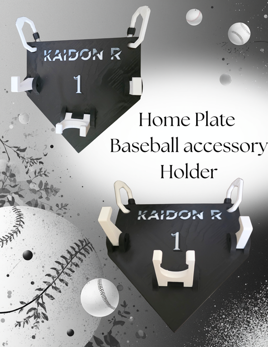 Custom Home Plate Baseball Fence Holder – Personalized Player Organizer Kendra's Self-Made Originations