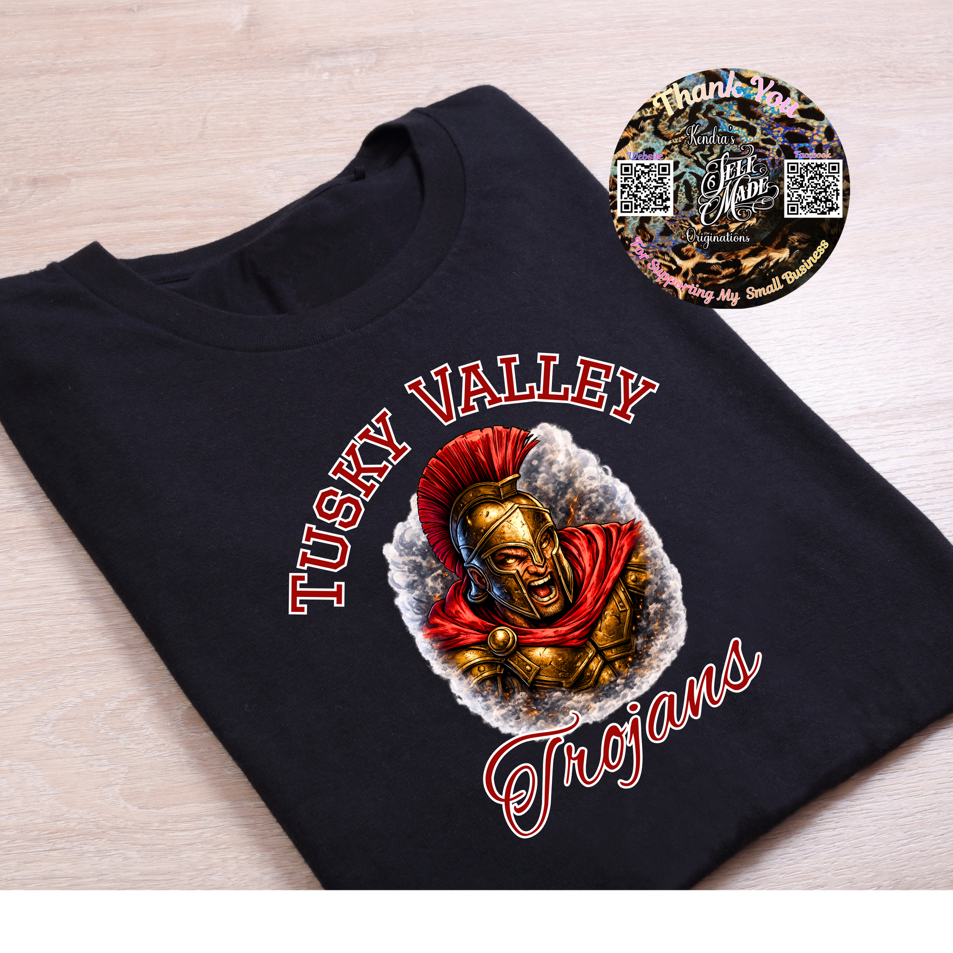 Tusky Valley Trojans spirit wear Kendra's Self-Made Originations