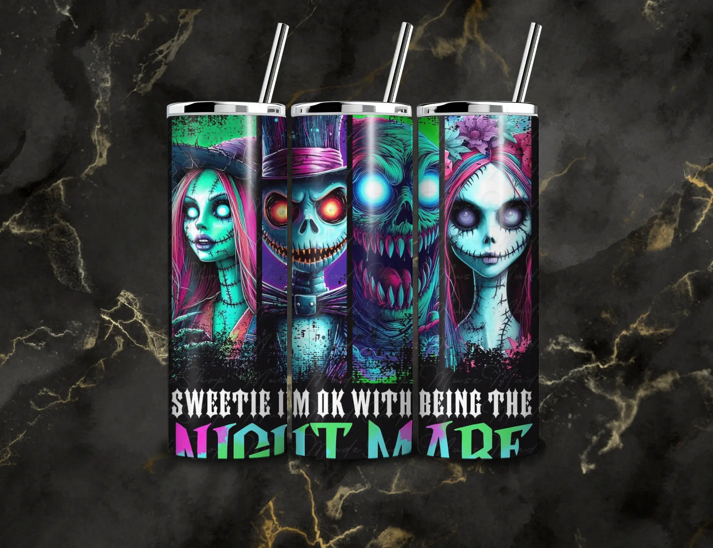💀🌙 Nightmare Vibes Tumblers Kendra's Self-Made Originations