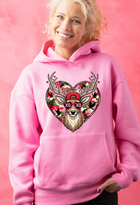 🦌💖 Valentine Deer XO Hoodie Kendra's Self-Made Originations