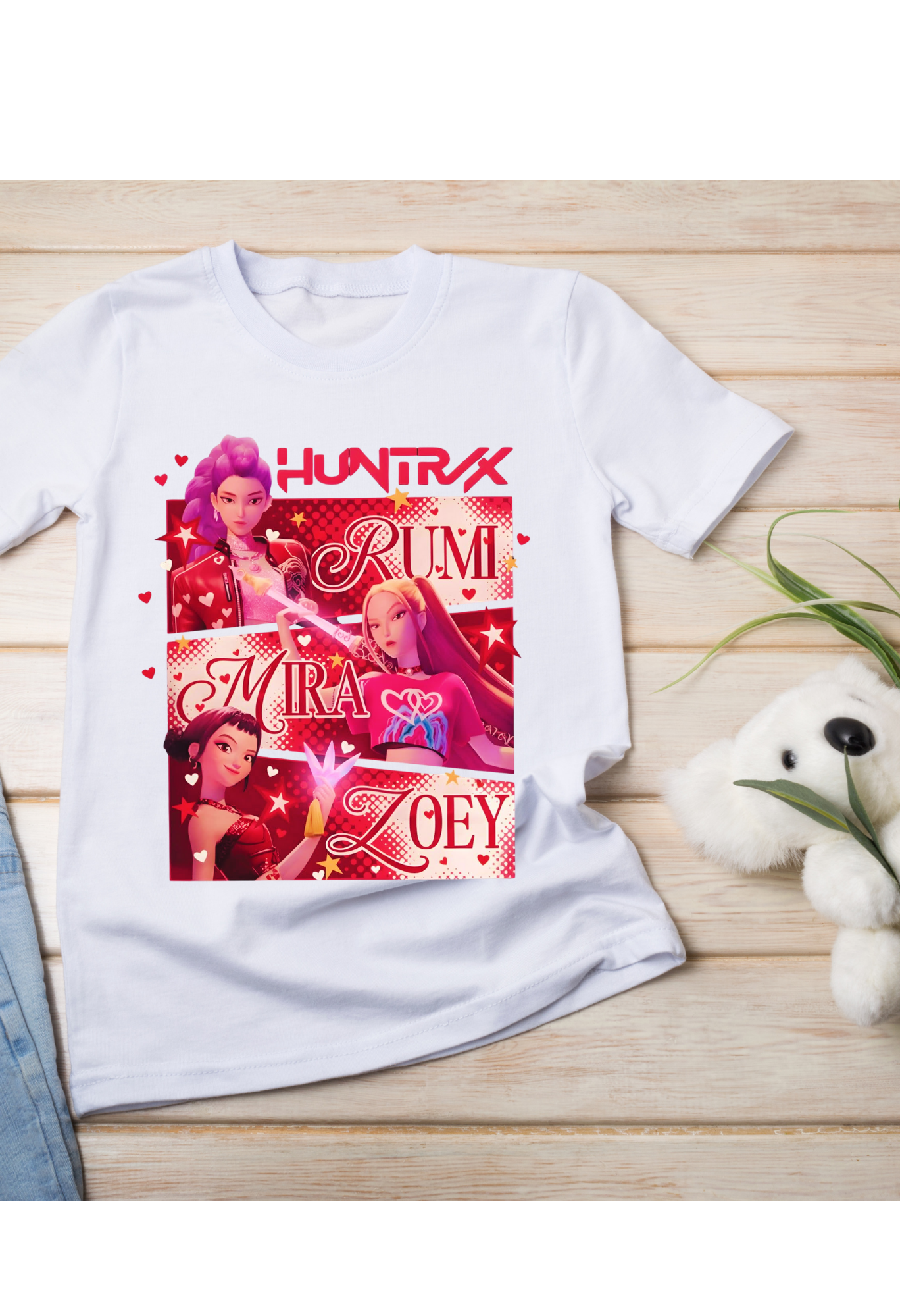 💖 Valentine Gamer Girls Shirt – Huntrix, Rumi, Mira & Zoey Valentine Tee 💖 Kendra's Self-Made Originations