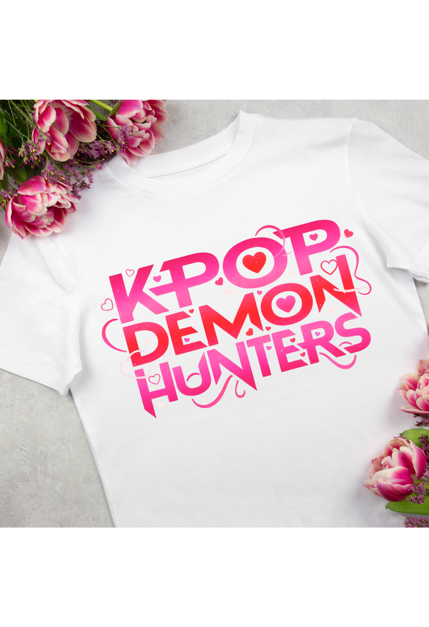 💖 K-Pop Demon Hunters Valentine Shirt – Cute Pink Heart Graphic Tee 💖 Kendra's Self-Made Originations